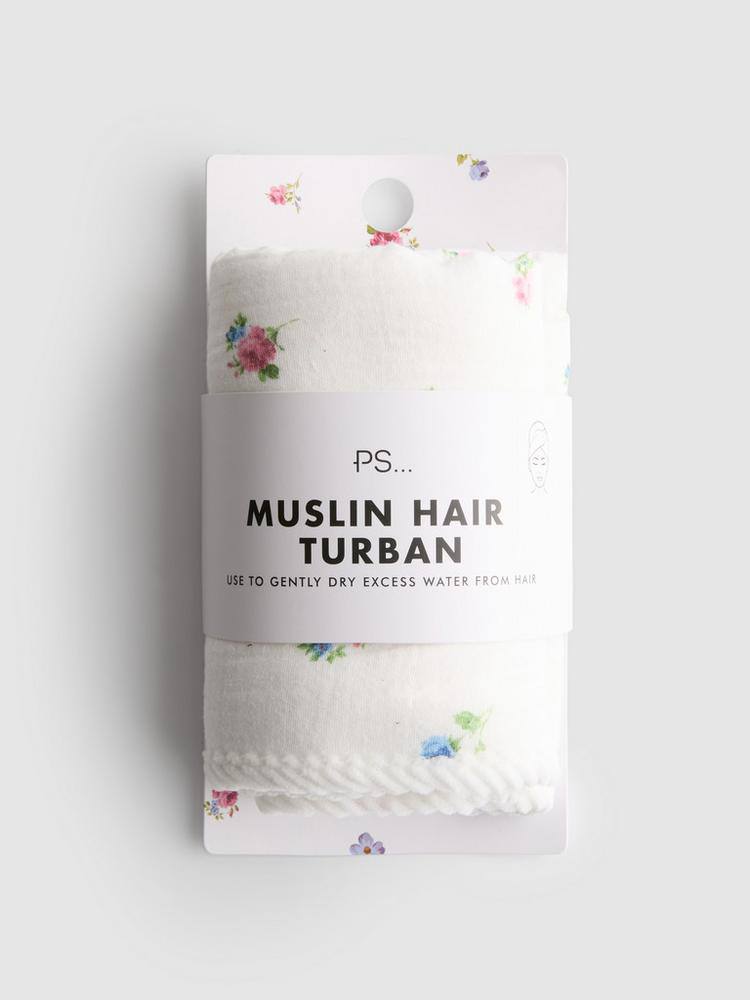 Тюрбан для сушки волосся Muslin Primark мусуліновий білий