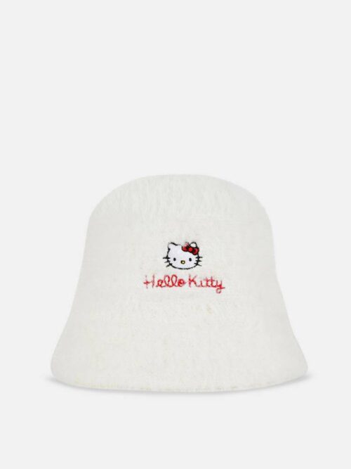 Панама Primark осінь/зима "Hello Kitty" пухнаста біла