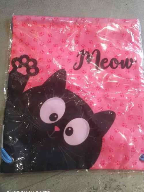 c086b742-dd05-4edf-a889-7dd91d314e6a.jpg Сумка-мішок для взуття YES "Meow" рожевий