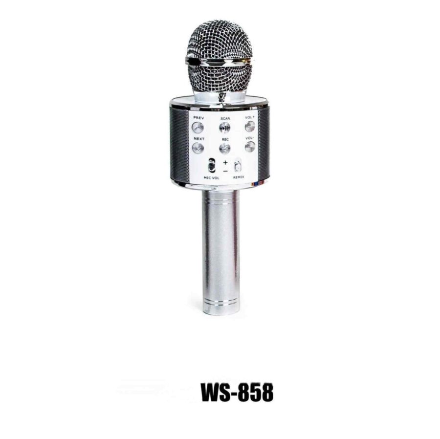 Бездротовий Мікрофон "Караоке" WS-858 срібний