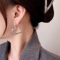 Сережки "Серце" срібні зі стразами (8205)