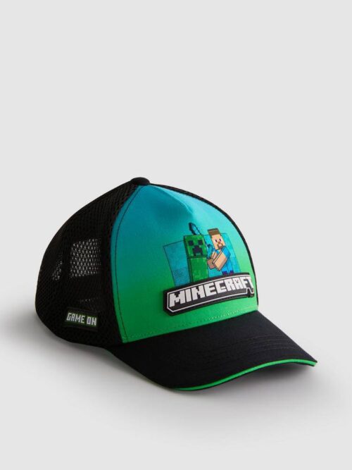 Кепка літня дитяча котонова "Minecraft" Primark чорна з зеленим