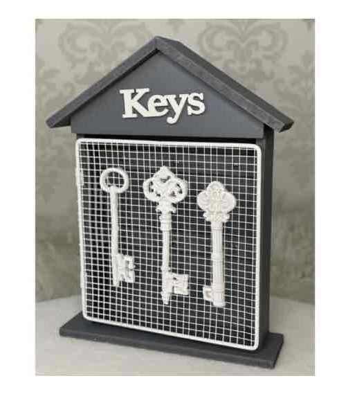 Ключниця "Keys" форма будинку сіра