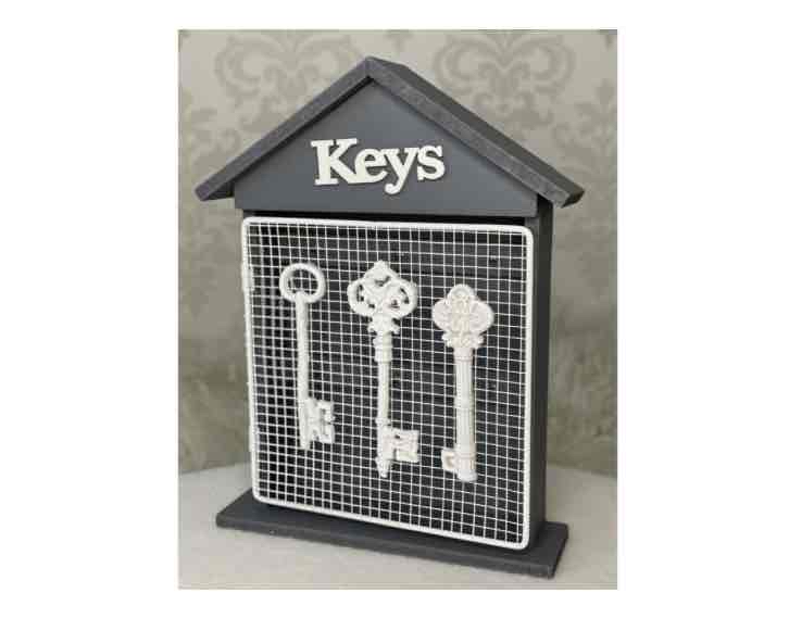 Ключниця "Keys" форма будинку сіра
