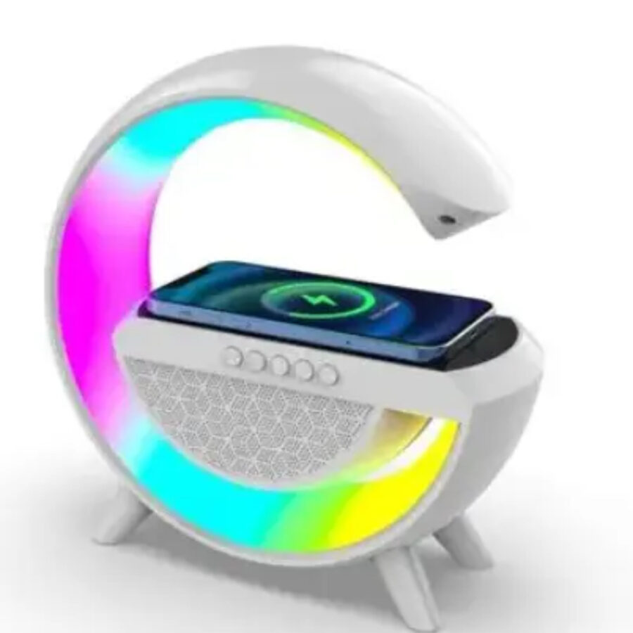 Нічник з годинником, бездротовою зарядкою та Bluetooth колонкою BT2301