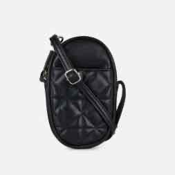 f92484dd-c010-4aab-9194-9e892b1ccc0b-1.jpg Сумочка-міні Primark для телефону стьобана овальна чорна