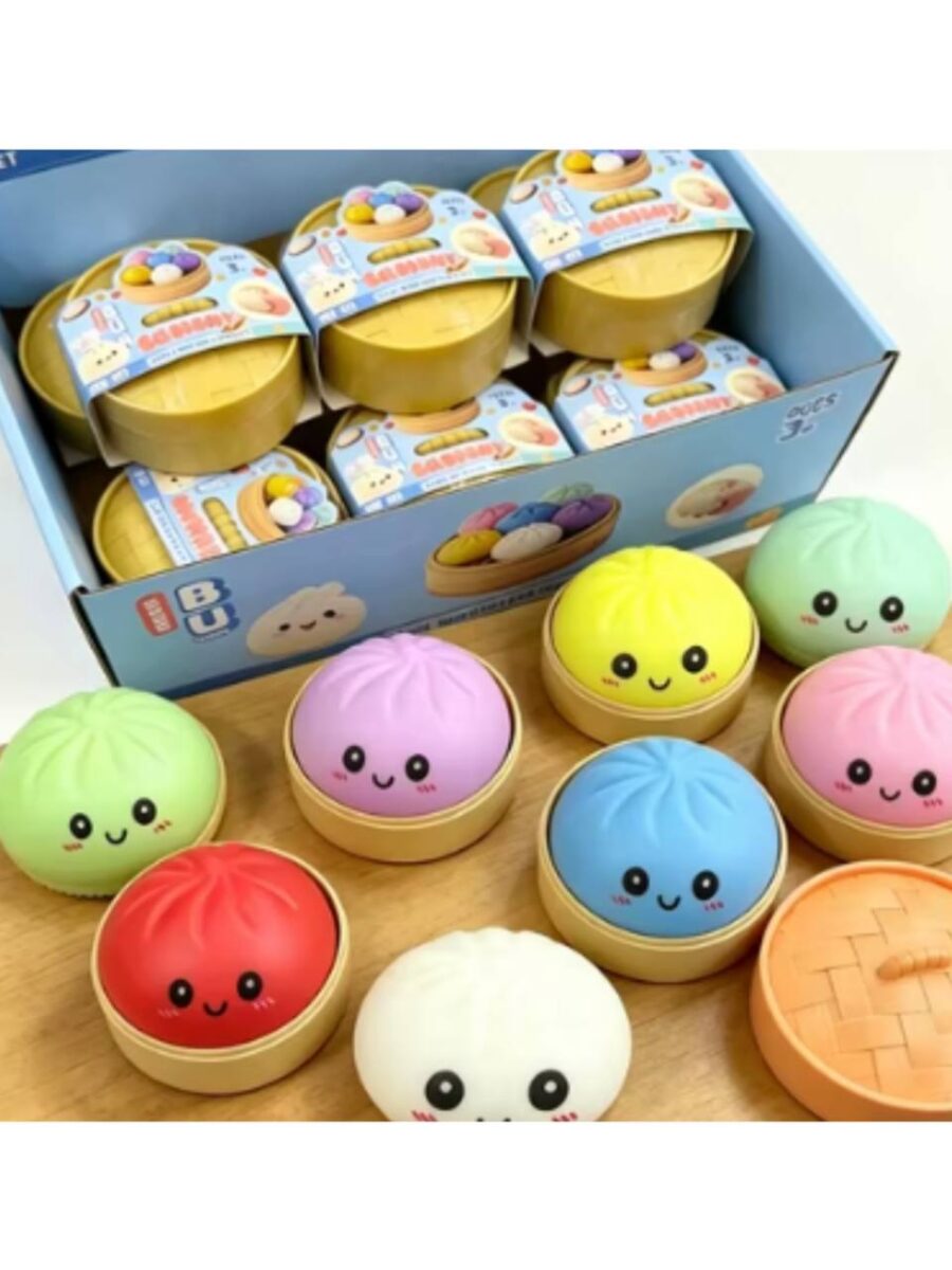 Іграшка-антистрес сквіш "Хінкалі-пельмень" 8,5 см Squishy Dumpling мікс кольорів
