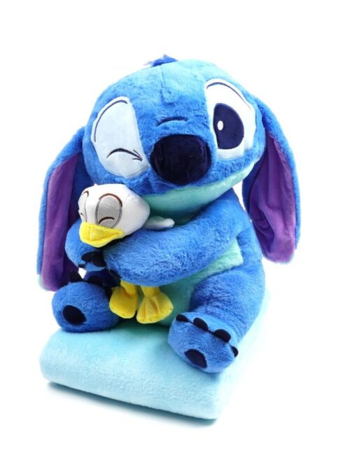 Іграшка-подушка-плед плюшева "Стітч/ Stitch та Дональд Дак" 40 см