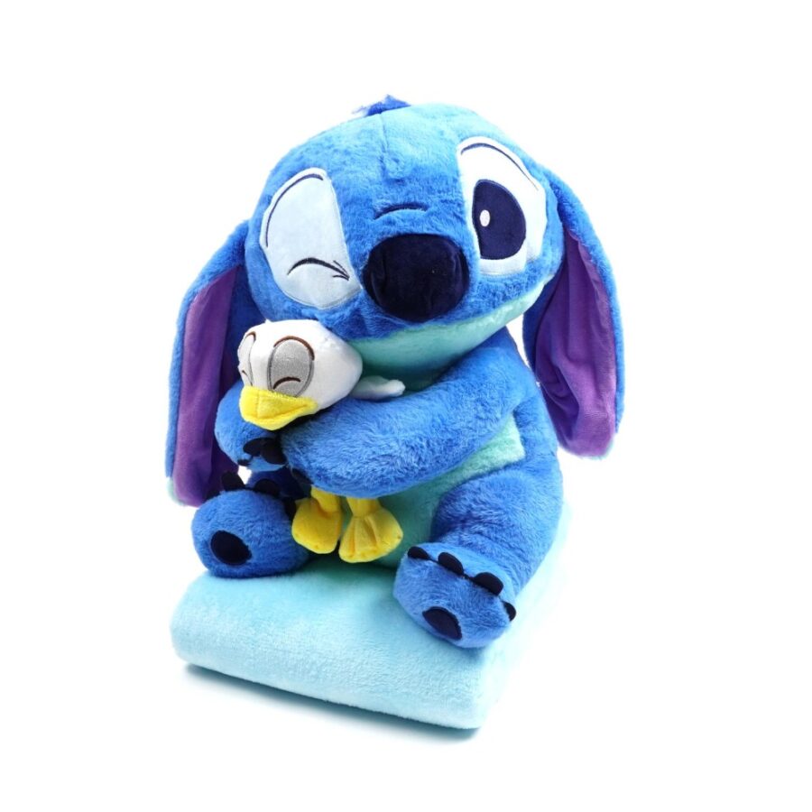 Іграшка-подушка-плед плюшева "Стітч/ Stitch та Дональд Дак" 40 см