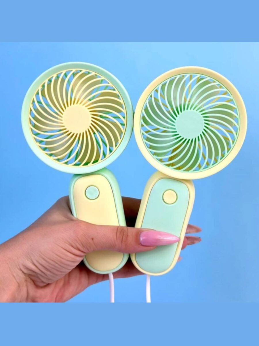 Вентилятор ручний Handheld Mini Fan акумуляторний мікс кольорів