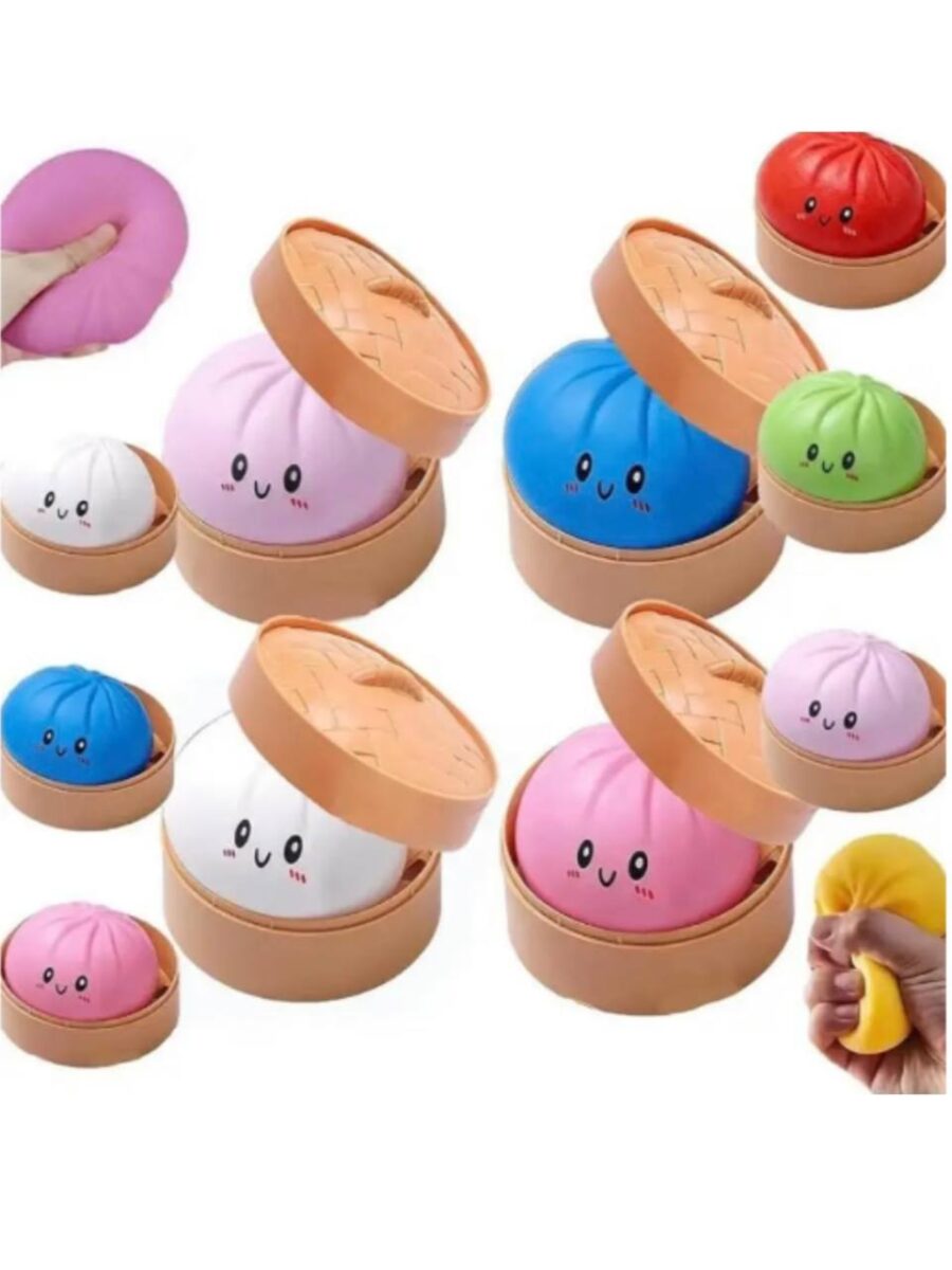 Іграшка-антистрес сквіш "Хінкалі-пельмень" 8,5 см Squishy Dumpling мікс кольорів