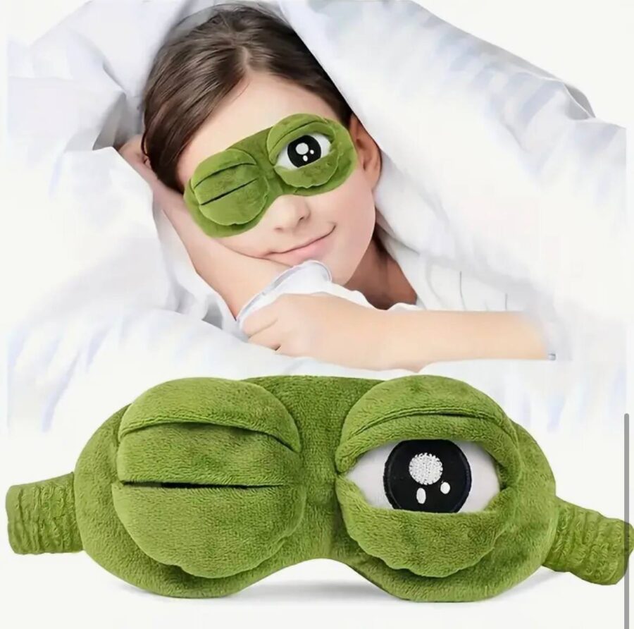 Маска для сну "Жабка оченята 3D" плюшева