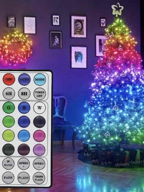 Гірлянда "Роса" Smart RGB 10 м/ 100 LED з пультом кольорова (USB Bluetooth з телефону)