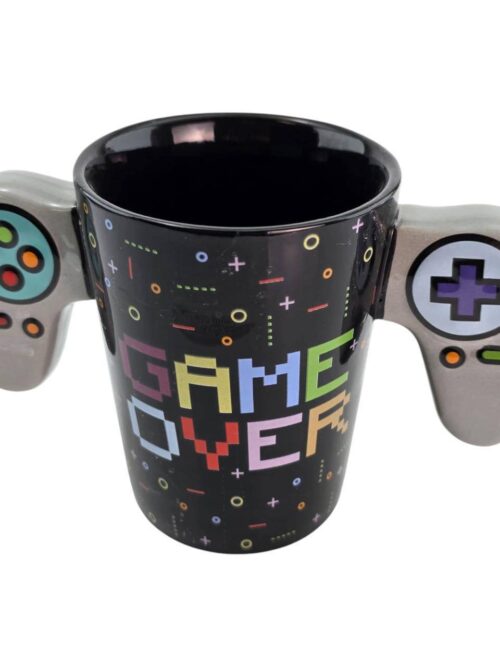 dbab0dae-814c-42e1-8020-6223b8114a87-1.jpg Чашка керамічна «GAME OVER» фігурна з двома ручками 400 мл
