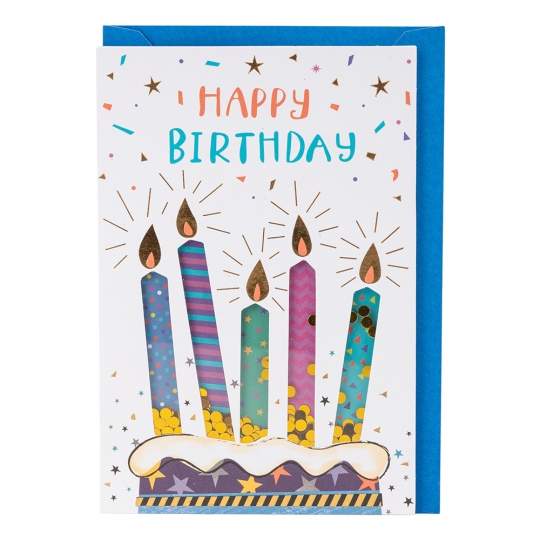 Листівка "Свічки Happy Birthday" з конвертом 10*15 см