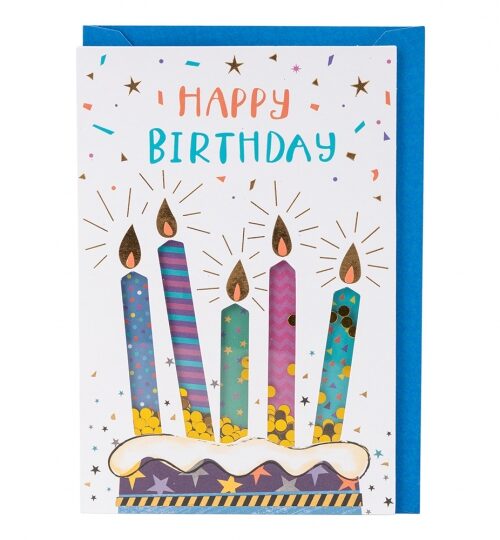 Листівка "Свічки Happy Birthday" з конвертом 10*15 см