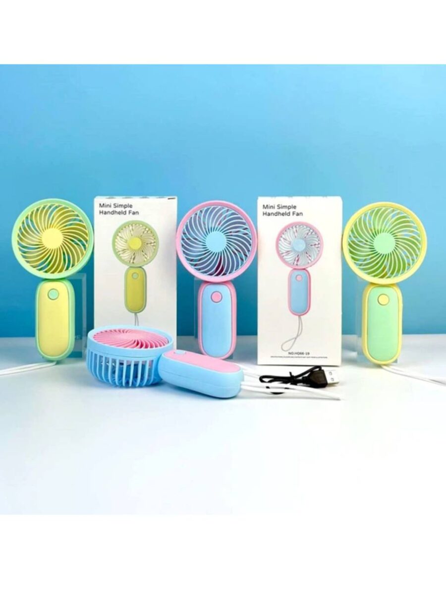 Вентилятор ручний Handheld Mini Fan акумуляторний мікс кольорів