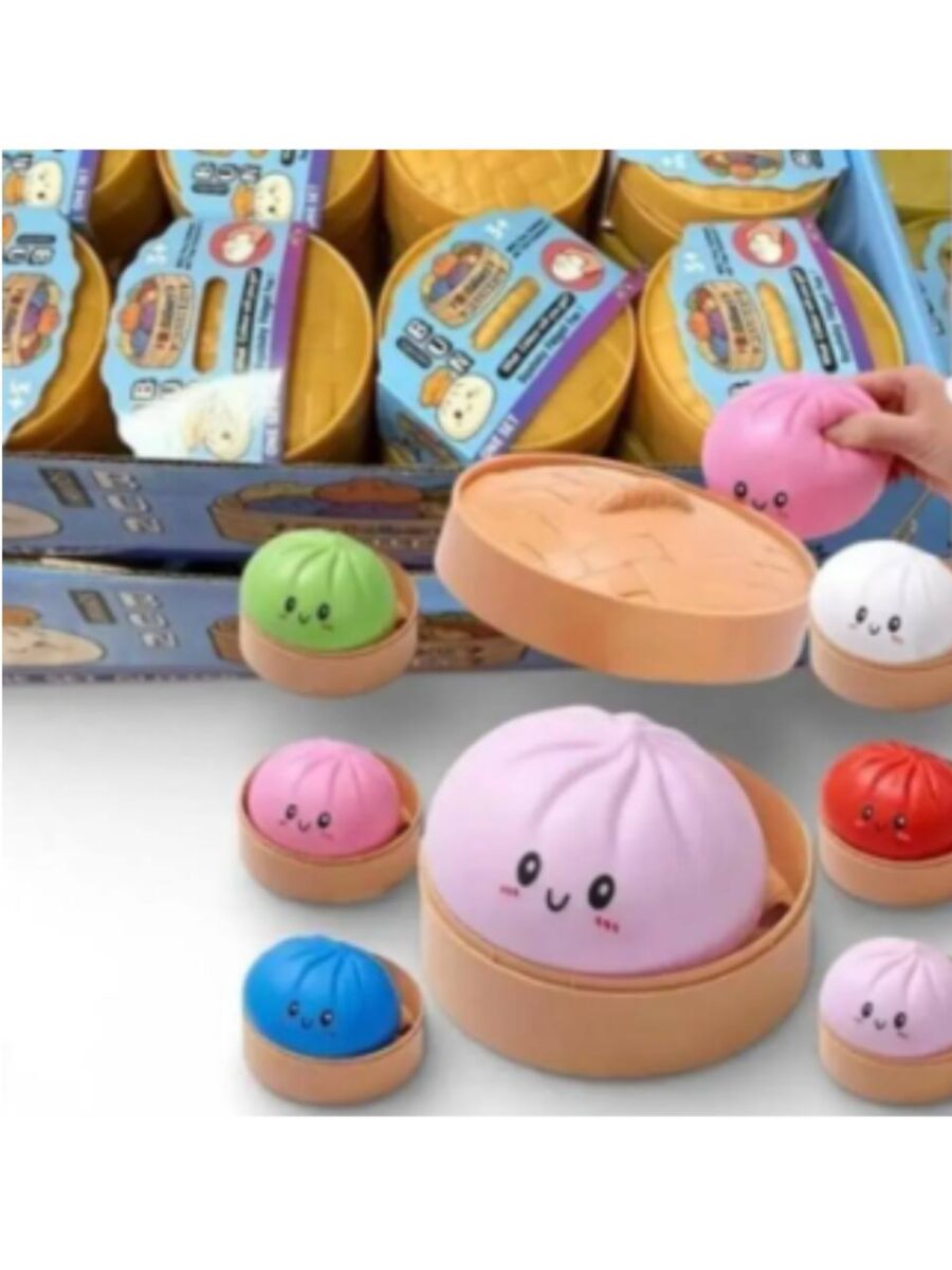 Іграшка-антистрес сквіш "Хінкалі-пельмень" 8,5 см Squishy Dumpling мікс кольорів