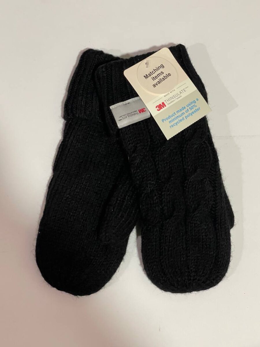 Рукавиці-варежки "Косичка" Primark чорні