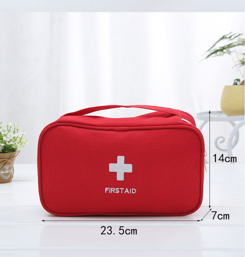 Аптечка портативна/ органайзер для медикаментів "First Aid" червона/сіра