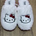 Тапочки-сабо жіночі "Hello Kitty" Primark у мішечку білі пухнасті