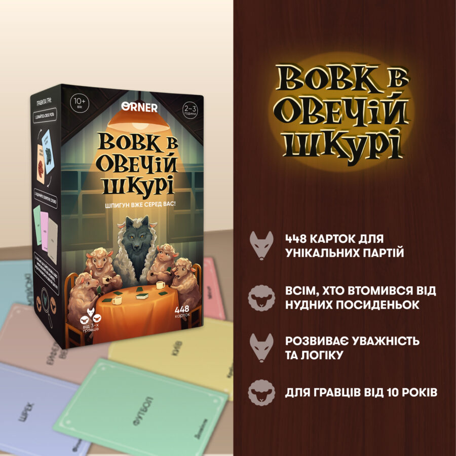 Гра для вечірок/компанії «Вовк в овечій шкурі» Orner