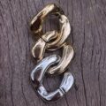 Сережки "Ланцюг" масивні золотий зі срібним (2748)