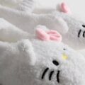 Тапочки-балетки жіночі "Hello Kitty" Primark тедді з ремінцем білі