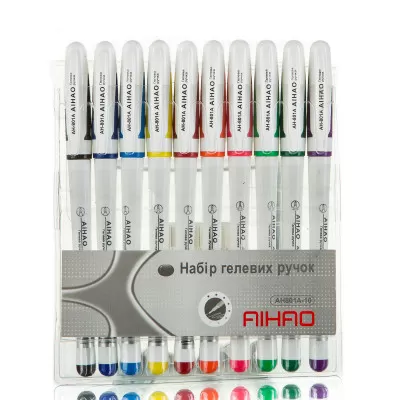 1d96e326-7ebd-44d3-86ee-695492ad3f4c.png Набір гелевих ручок AIHAO 10 кольорів