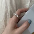 Каблучка жіноча "Геометрична" зернинки срібна (7377)