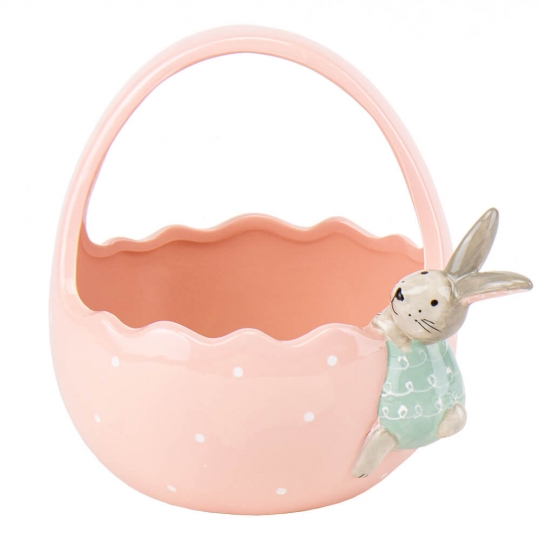 Кошик керамічний "Рожевий Банні", 18 см