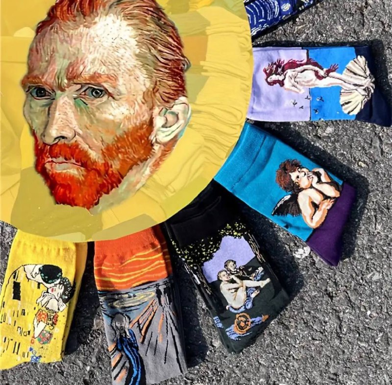 Шкарпетки унісекс "Ван Гог/ Van Gogh" високі розмір UNI