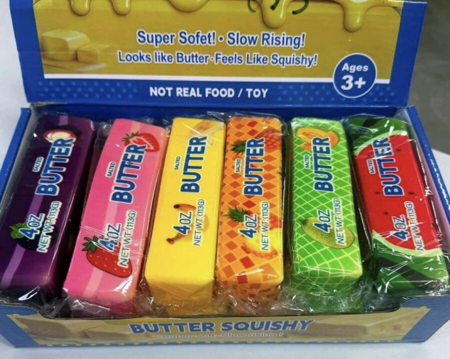 Іграшка-антистрес сквіш Butter squishy "Масло" 14*4 см запах булочки фрукти