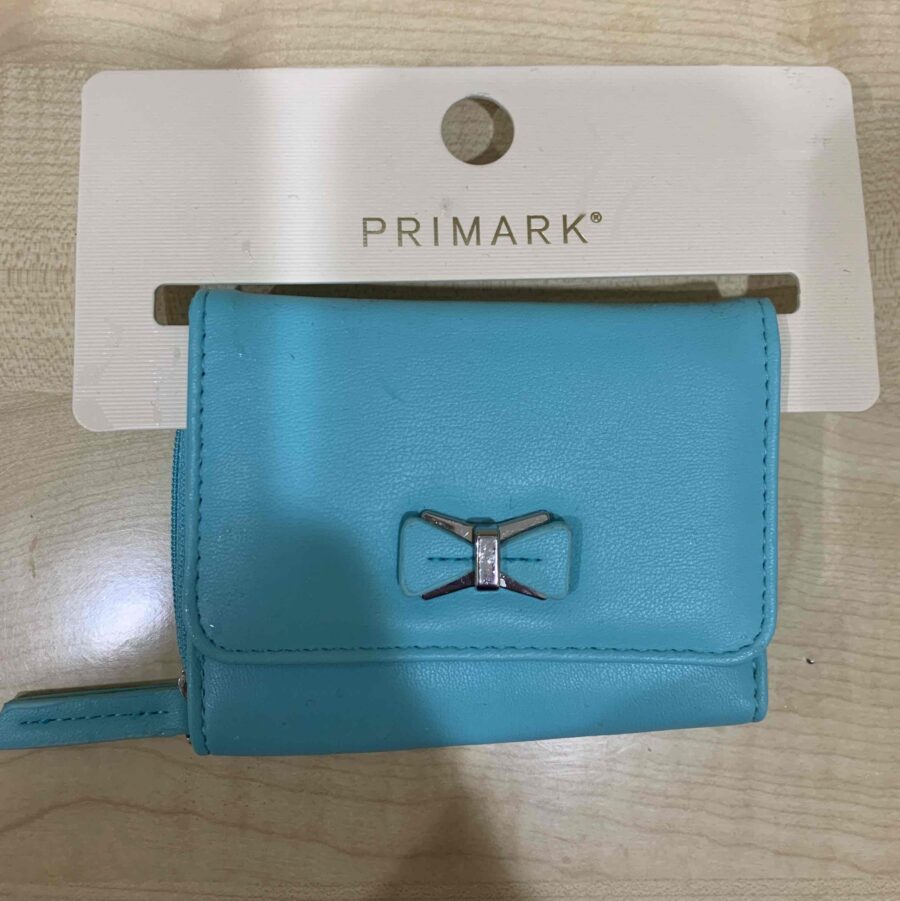 Гаманець Primark компактний з декоративним бантиком блакитний