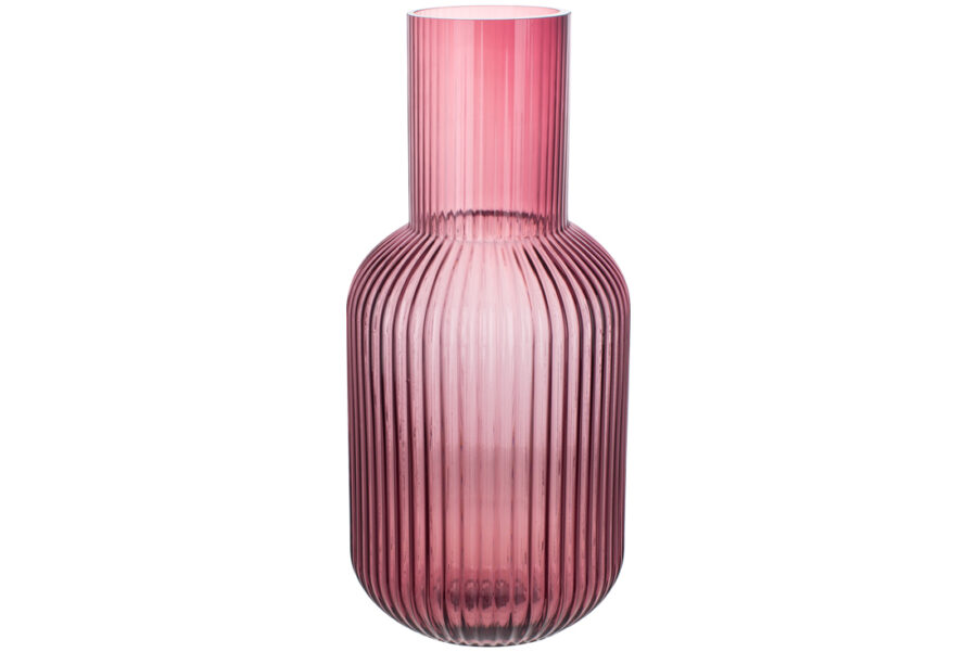 Ваза скляна "Bottle" 34 см пурпурова