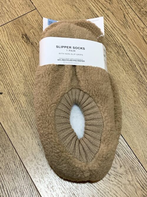 869930eb-e63e-4bce-a74c-0d5009820cce.jpg Тапочки-шкарпетки чоловічі Primark тедді анти-ковзання беж