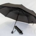 Парасоля чоловіча компактна півавтомат Feeling Rain 92 см 8 спиць/антивітер чорна