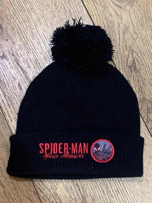 9f471ae0-c1fa-4414-bf8a-5ece039d05cb.jpg Шапка-Біні дитяча Primark "Spiderman" з помпоном чорна