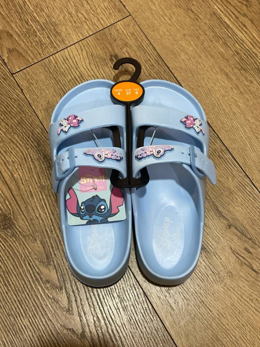 Шльопанці жіночі резинові Primark "Stitch" з ремінцями
