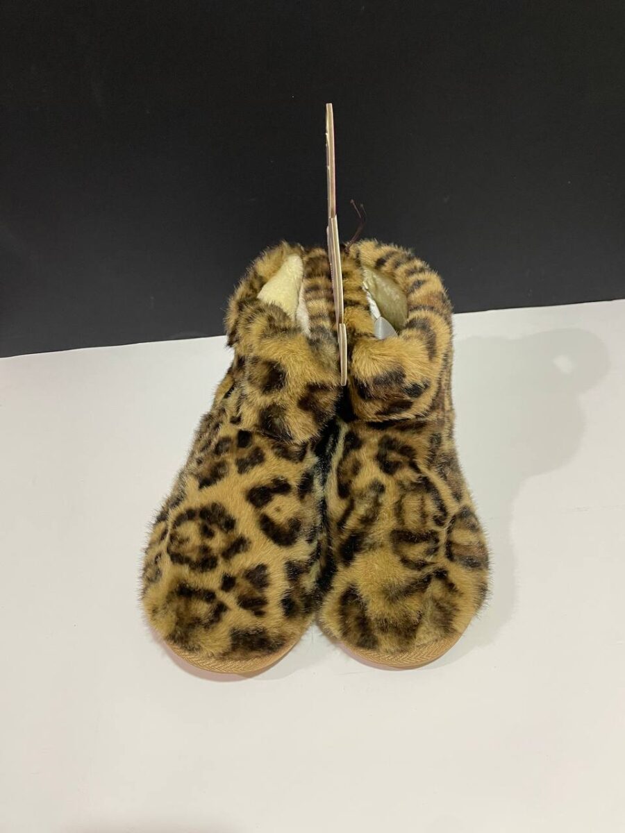 Тапочки-чобітки жіночі Primark плюшеві (устілка меморі) антиковзання леопард