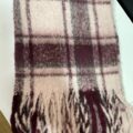 Шарф Primark осінь/зима з китицями ворсистий широкий бордо в клітинку