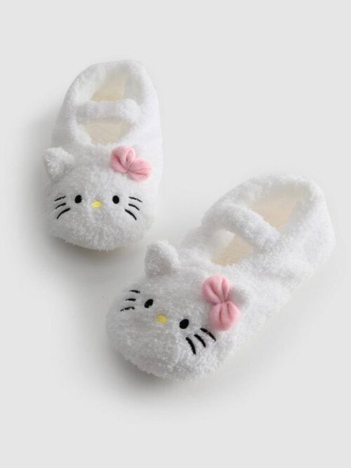 b83bd343-1257-4f52-a8ff-e8f3e9449ea8.jpg Тапочки-балетки жіночі "Hello Kitty" Primark тедді з ремінцем білі