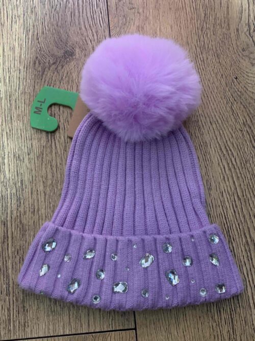 bdbfaefd-8492-46e5-b441-a6bf22e9cc4e.jpg Шапка-Біні дитяча Primark з камінцями фіолетова