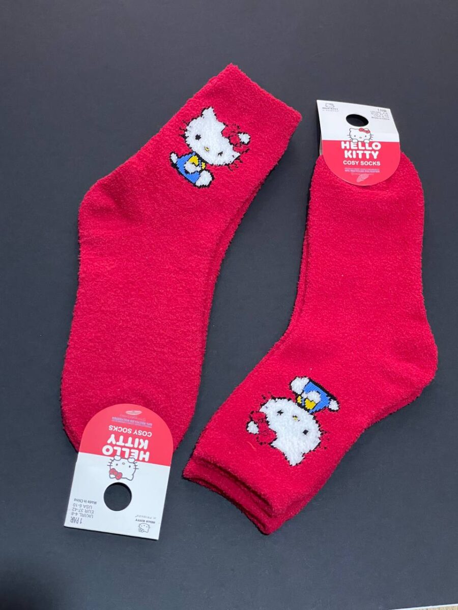 Шкарпетки домашні середні Cosy "Hello Kitty" Primark м'які червоні