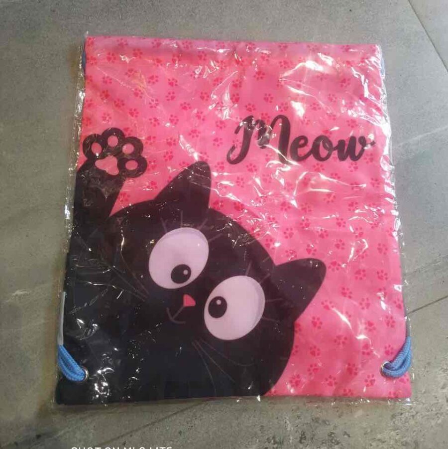 Сумка-мішок для взуття YES "Meow" рожевий