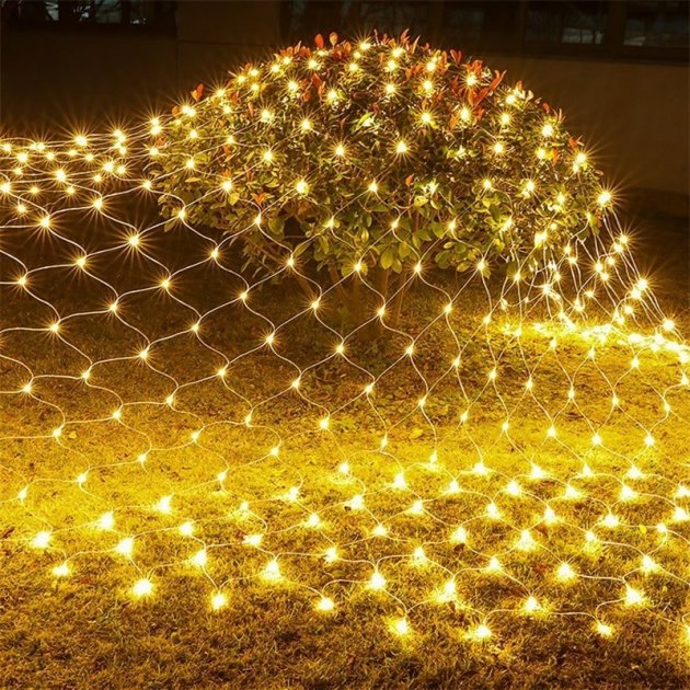 Гірлянда-сітка 2*2 м/ 120 LED золоте світло (розетка)