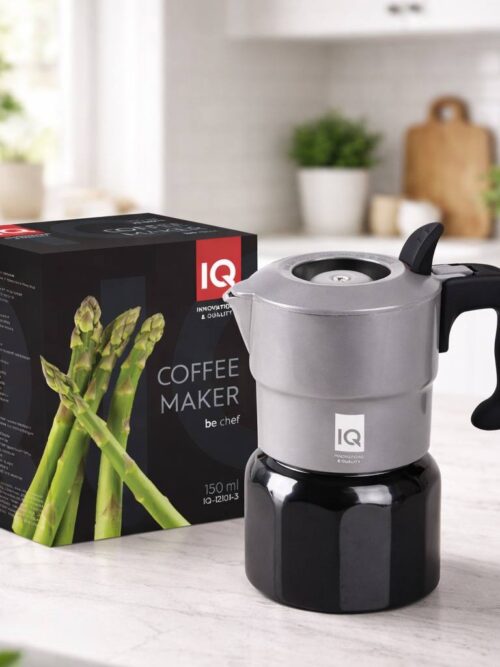 d4428543-e339-4570-9b60-10d250445372-5.jpg Кавоварка гейзерна IQ Coffee maker (3 порції) 150 мл чорно-сіра