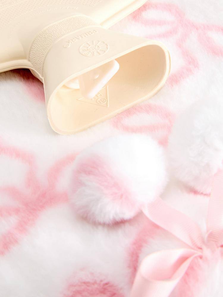 Грілка водяна для тіла Primark "Hot water bottle" 2000 ml біла з бантиками