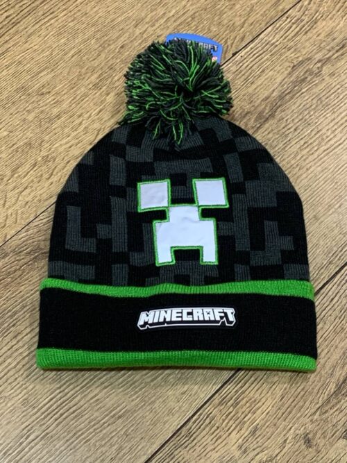 dc5b9bff-f130-4763-82d7-75fc9cc497fc.jpg Шапка-Біні дитяча Primark "Minecraft" з помпоном чорна