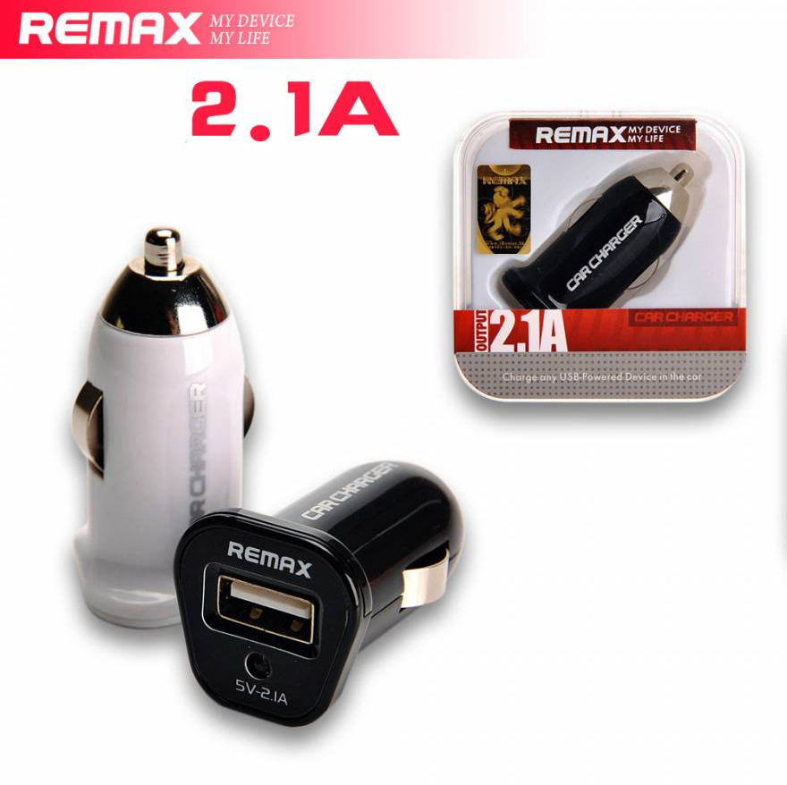 REMAX CAR CHARGER (RCC101) 2.1A, 1 порт, чорний/ білий